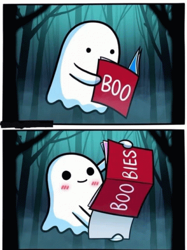 Cute Ghost Reading Boo Bies GIF