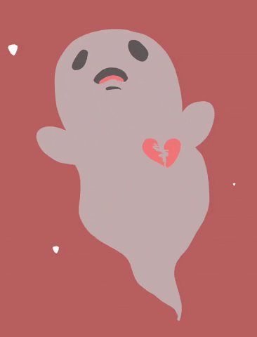 Cute Ghost Sad Because Brokenhearted GIF