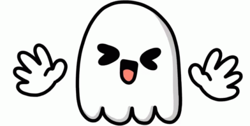 Cute Ghost With Detachable Hands Smiling GIF