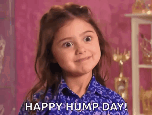 Cute Girl Funny Grin Happy Hump Day Meme GIF