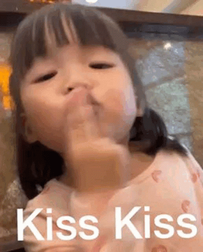 Cute Girl Kiss Kiss GIF