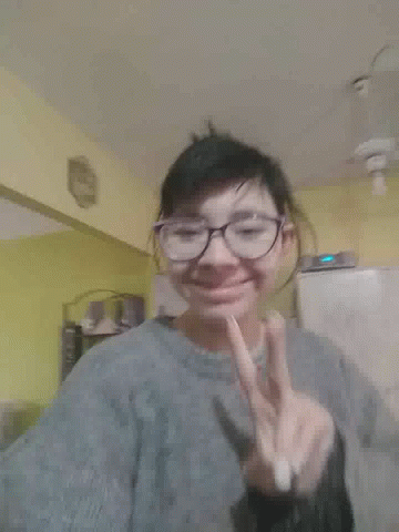 Cute Girl Peace Sign For Happy August GIF