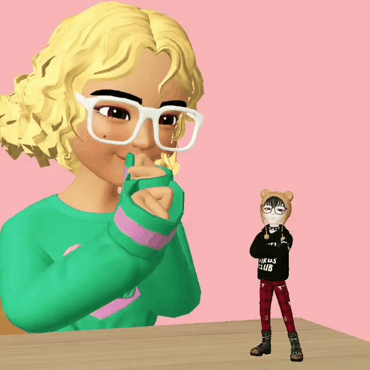 Cute Girl Poke Little Guy GIF