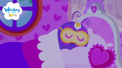 Cute Girly Cartoon Whiskey Sleeping GIF