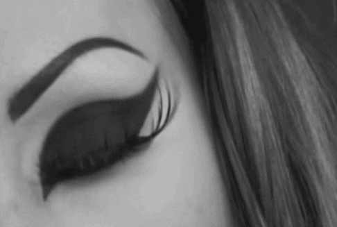 Cute Girly Cats Eye Make Up Look GIF
