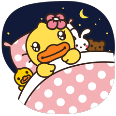 Cute Girly Duck Sleeping GIF