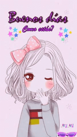 Cute Girly Girl Buenas Dias GIF