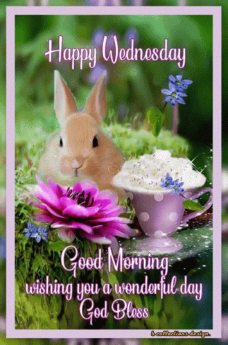 Cute Good Morning Wednesday Brown Bunny GIF
