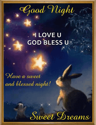 Cute Good Night Bless You Bunny GIF