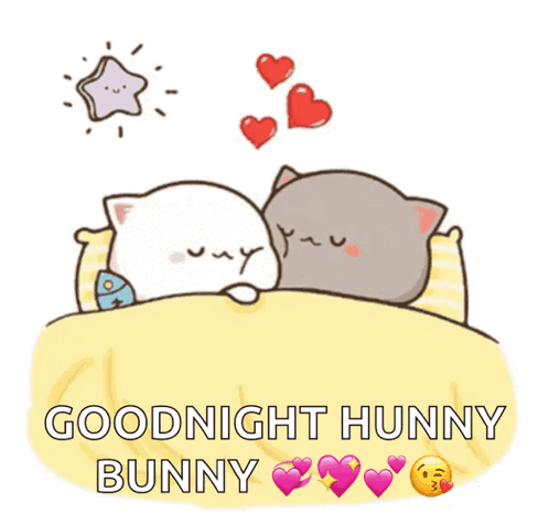 Cute Good Night Hunny Bunny Peach And Goma GIF