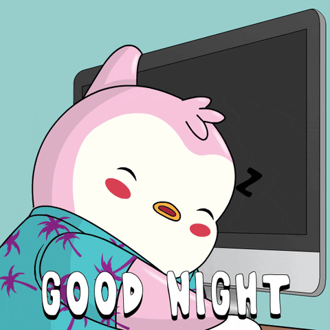 Cute Good Night Pudgy Penguin Snoring GIF