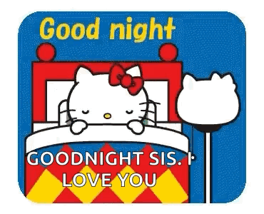 Cute Good Night Sis Hello Kitty GIF