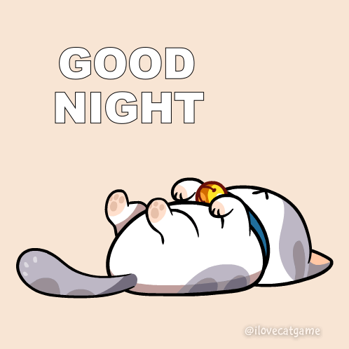 Cute Good Night Snoozing Kitty GIF