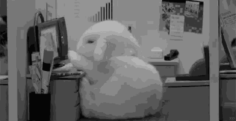 Cute Goodnight Office Bunny GIF