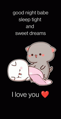 Cute Goodnight Peach Goma Cat GIF