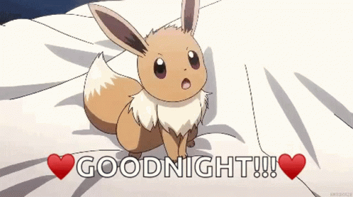 Cute Goodnight Pokemon Evee GIF