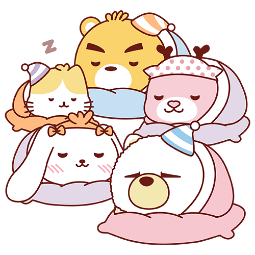 Cute Goodnight Sleepy Friends GIF