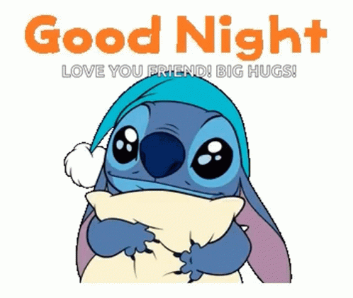 Cute Goodnight Sleepy Stitch GIF