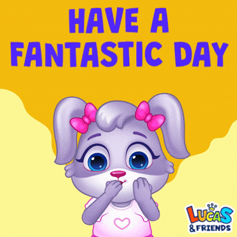 Cute Gray Bunny Have A Good Day Love GIF