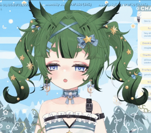 Cute Green Anime Girl GIF