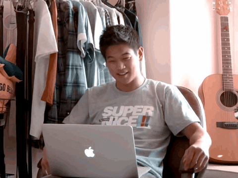 Cute Guy Cancel His Laptop GIF