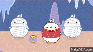 Cute Halloween Ghosts Dancing GIF