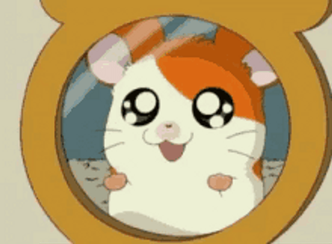 Cute Hamtaro Glass Window Excited See Outside GIF