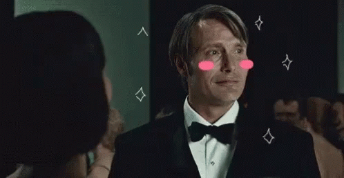 Cute Hannibal Mads Pink Cheeks Animation GIF