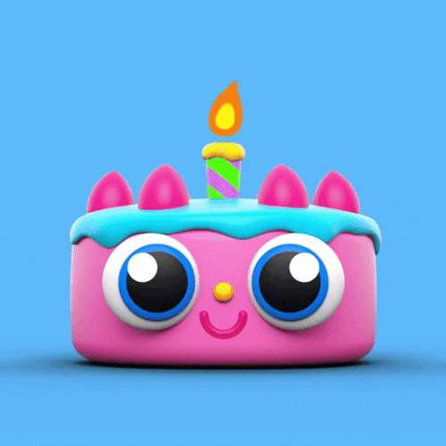 Cute Happy Birthday Domcake Sticker GIF