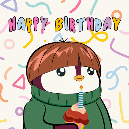 Cute Happy Birthday Pudgy Penguin Sticker GIF