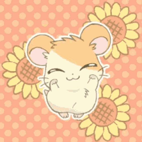 Cute Happy Dancing Hamtaro Sunflower GIF