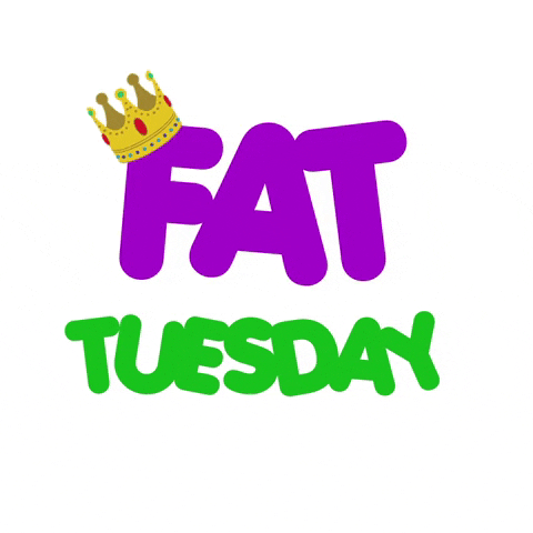 Cute Happy Fat Tuesday Flickering Design GIF
