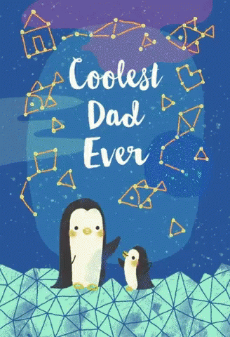 Cute Happy Fathers Day Penguin Dad GIF