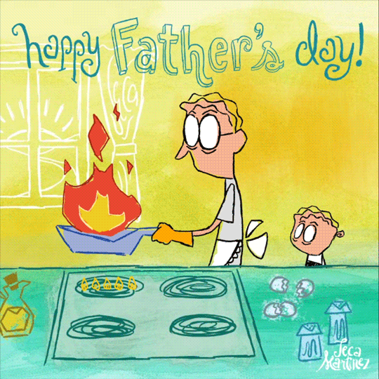 Cute Happy Fathers Day Cooking Dad GIF