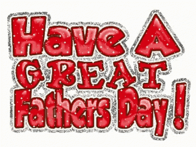 Cute Happy Fathers Day Glittery Red Text GIF