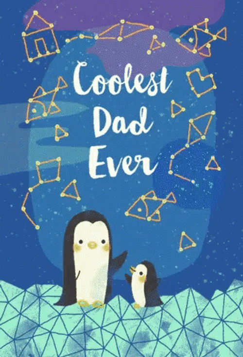 Cute Happy Fathers Day Penguin Dad GIF