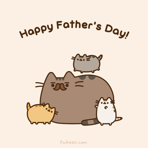 Cute Happy Fathers Day Pusheen Cats GIF