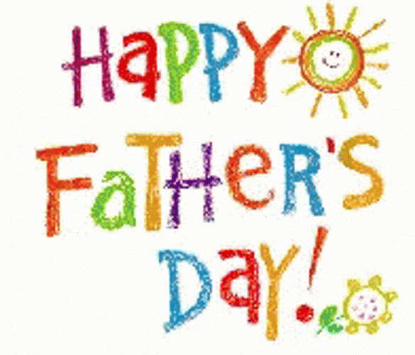 Cute Happy Fathers Day Sunny Colorful Lettering GIF