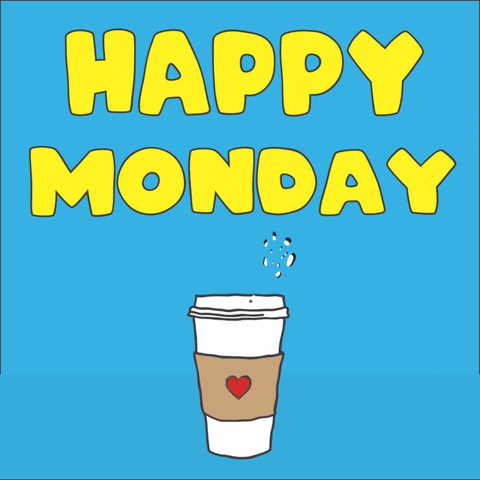 Cute Happy Monday Smoking Coffee GIF