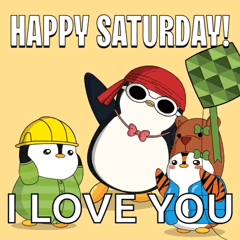 Cute Happy Saturday Pudgy Penguins GIF