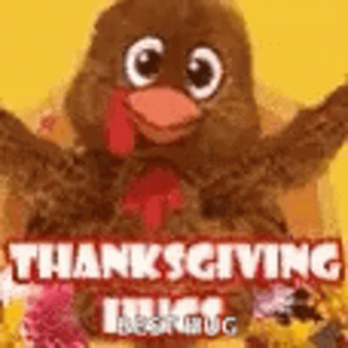 Cute Happy Thanksgiving Best Hug Duck GIF