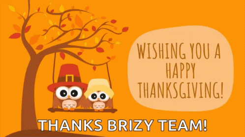 Cute Happy Thanksgiving Brizy Team GIF