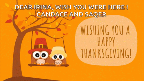 Cute Happy Thanksgiving Dear Irina GIF