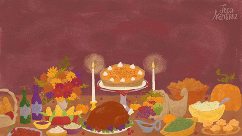 Cute Happy Thanksgiving Pumpkin Cake GIF