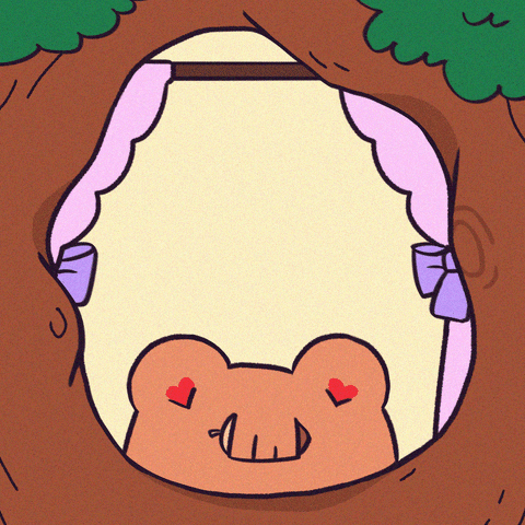 Cute Happy Tuesday Fluffy Bear Peeking GIF