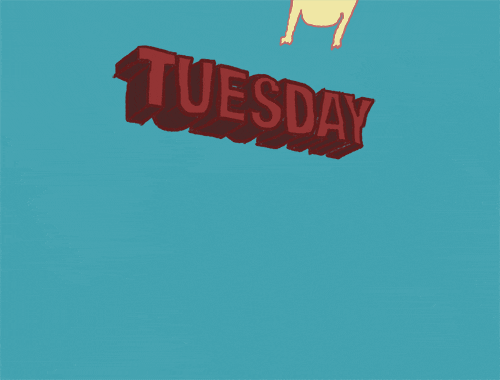 Cute Happy Tuesday Hanging Stick Figure GIF