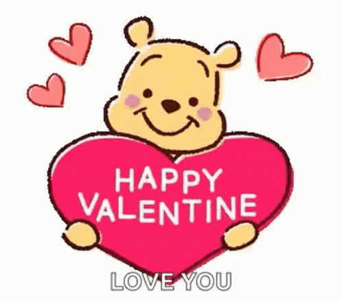 Cute Winnie The Pooh Happy Valentines Day GIF