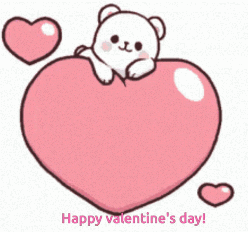 Cute Bouncing Heart Happy Valentines Day GIF