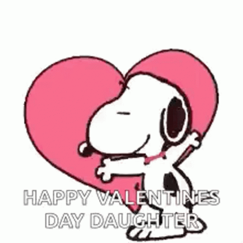 Cute Snoopy Happy Valentines Day Daughter GIF