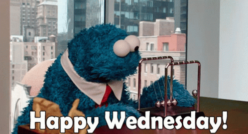 Cute Happy Wednesday Cookie Monster GIF